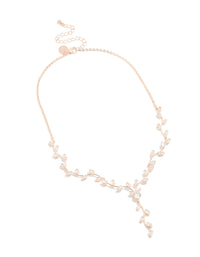 Rose Gold Cubic Zirconia Vine Y-Necklace - link has visual effect only