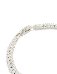 Silver Cubic Zirconia Marquise Statement Tennis Bracelet - link has visual effect only