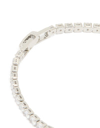 Silver Cubic Zirconia Round Tennis Bracelet - link has visual effect only