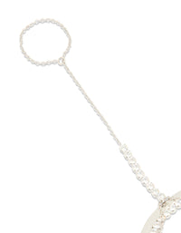 Silver Cubic Zirconia Snake Chain Hand Chain - link has visual effect only