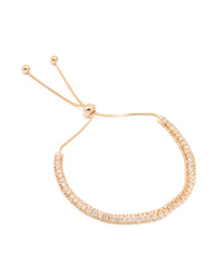 Gold Cubic Zirconia Mini Marquise Toggle Bracelet - link has visual effect only