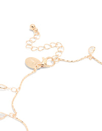 Gold Cubic Zirconia Dainty Droplet Anklet - link has visual effect only
