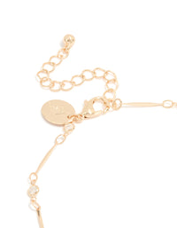 Gold Cubic Zirconia Dainty Bar Anklet - link has visual effect only