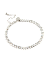 Silver Cubic Zirconia Marquise Anklet - link has visual effect only