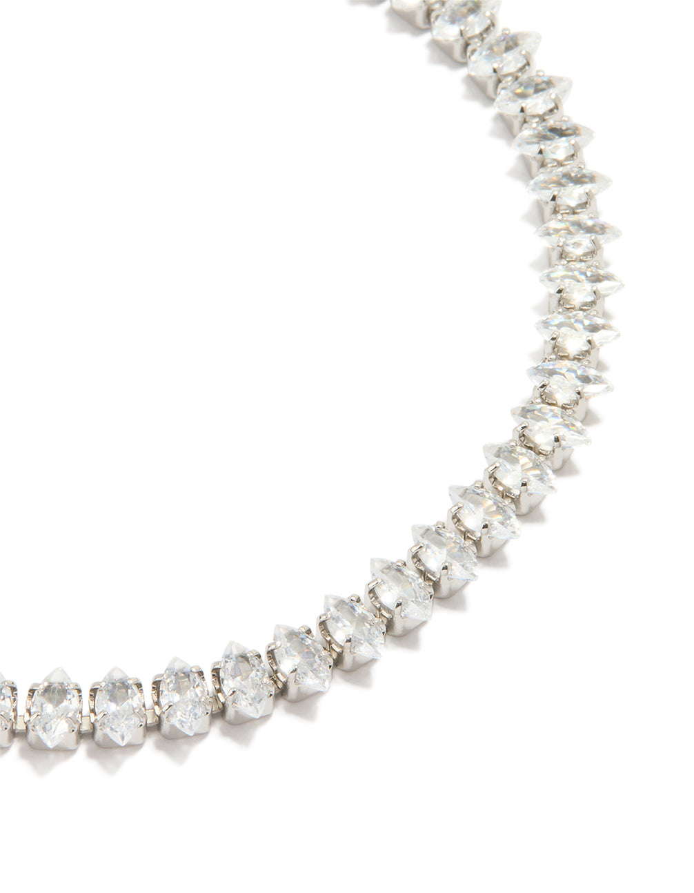 Silver Cubic Zirconia Marquise Anklet