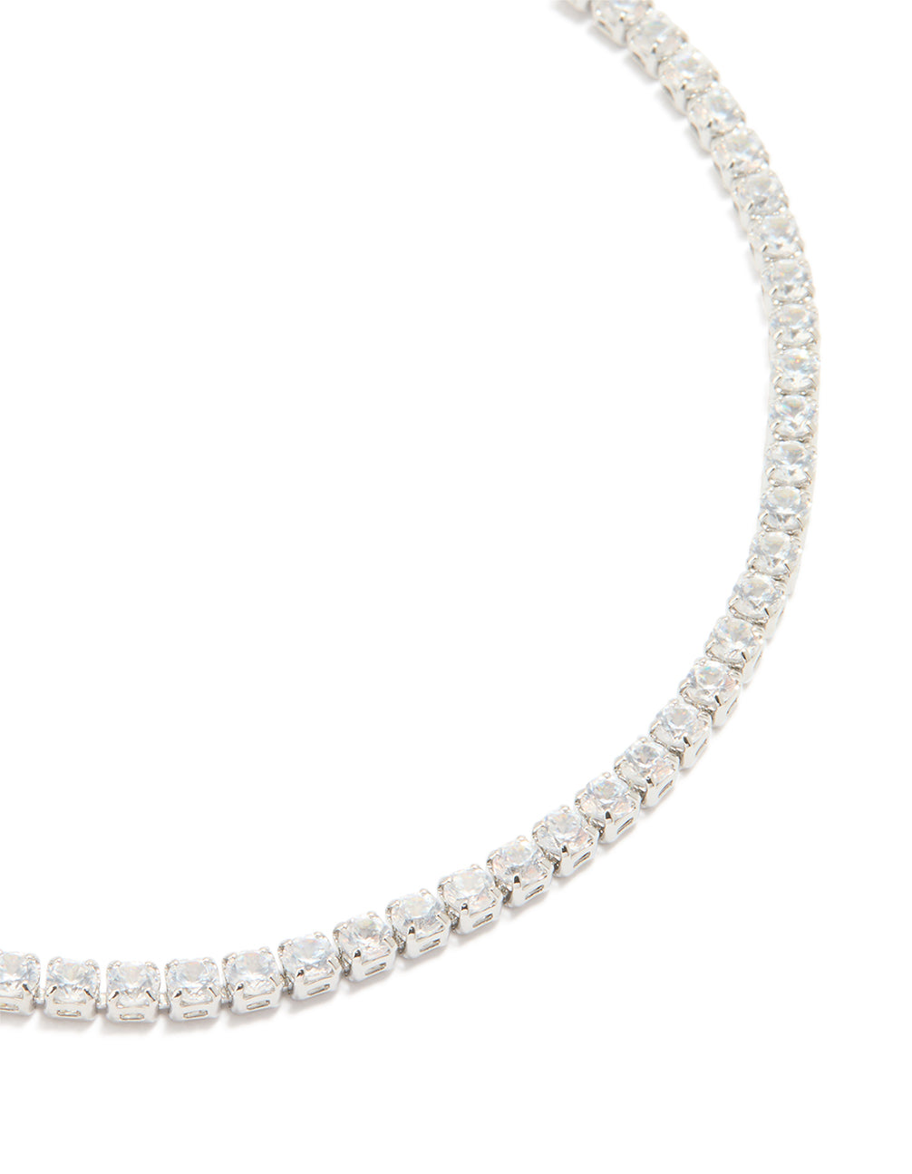Silver Cubic Zirconia Tennis Anklet