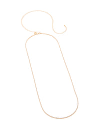 Gold Cubic Zirconia Tennis Waist Chain - link has visual effect only