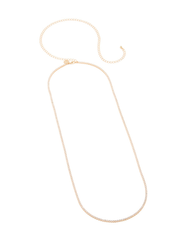 Gold Cubic Zirconia Tennis Waist Chain