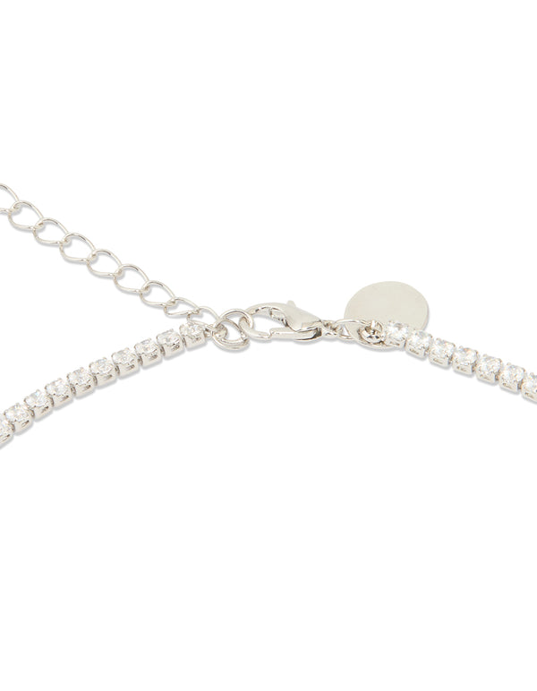 Silver Cubic Zirconia Tennis Waist Chain