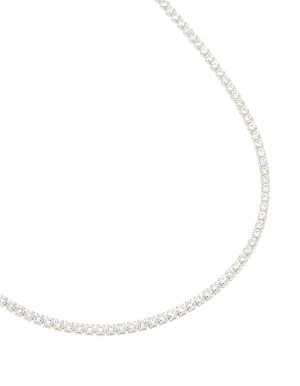 Silver Cubic Zirconia Tennis Waist Chain