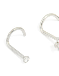 Surgical Steel Cubic Zirconia Floral & Classic Threadless Nose Studs 3-Pack - link has visual effect only