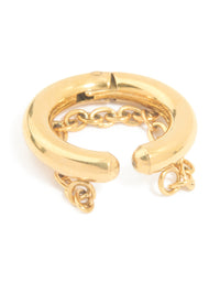 Gold Plated Single Chain Ear Cuff - link has visual effect only