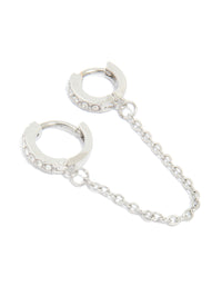Surgical Steel Chain Double Piercing Clicker Earring - link has visual effect only