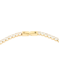Waterproof Gold Plated Stainless Steel Cubic Zirconia Tennis Necklace - link has visual effect only