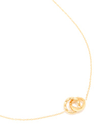 Waterproof Gold Plated Stainless Steel Dainty Circle Link Necklace - link has visual effect only