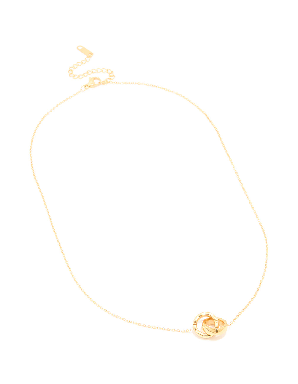 Waterproof Gold Plated Stainless Steel Dainty Circle Link Necklace