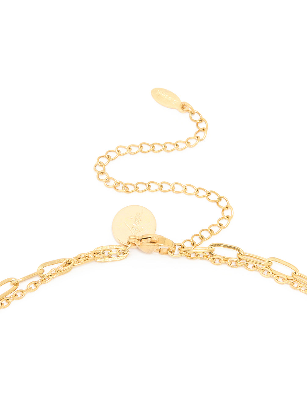 Waterproof Gold Plated Stainless Steel Pearl Chain Layered Necklace