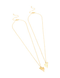 Waterproof Gold Plated Stainless Steel BFF Butterfly Necklaces 2-Pack - link has visual effect only