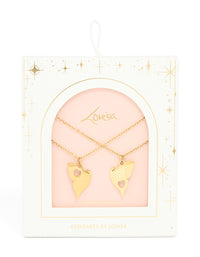 Waterproof Gold Plated Stainless Steel BFF Butterfly Necklaces 2-Pack - link has visual effect only