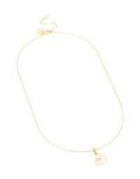 Waterproof Gold Plated Stainless Steel Cubic Zirconia Heart Necklace - link has visual effect only