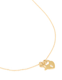 Waterproof Gold Plated Stainless Steel Key & Locket Pendant Necklace - link has visual effect only