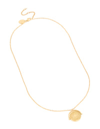 Waterproof Gold Plated Stainless Steel Celestial Spinner Pendant Necklace - link has visual effect only