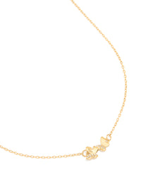 Gold Plated Stainless Steel Cubic Zirconia Butterfly Necklace - link has visual effect only