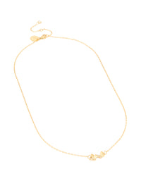 Gold Plated Stainless Steel Cubic Zirconia Butterfly Necklace - link has visual effect only