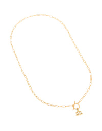 Waterproof Gold Plated Stainless Steel Lotus Flower T & O Necklace - link has visual effect only