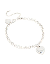 Waterproof Stainless Steel Chunky Heart T & O Bracelet - link has visual effect only