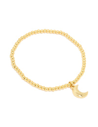Waterproof Gold Plated Stainless Steel Moon Stretch Bracelet - link has visual effect only