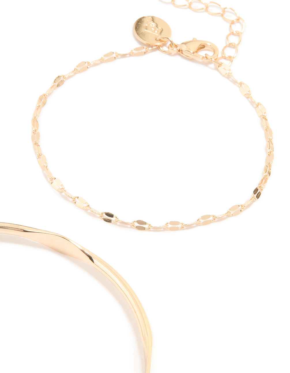 Gold Diamante & Droplet Bracelets 4-Pack