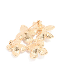 Gold Enamel Flower & Butterfly Brooch - link has visual effect only