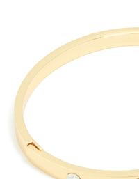 Gold Plated Diamante Hinge Bangle - link has visual effect only
