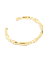 Gold Plated Bamboo Textured Wrist Cuff - link has visual effect only
