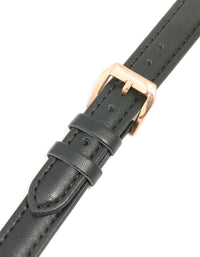 Rose Gold Black PU Leather Buckle Strap 38/40/41 mm - link has visual effect only