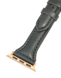 Rose Gold Black PU Leather Buckle Strap 38/40/41 mm - link has visual effect only