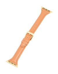 Gold Brown PU Leather Buckle Strap 38/40/41 mm - link has visual effect only