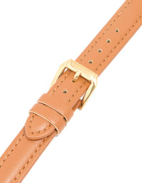 Gold Brown PU Leather Buckle Strap 38/40/41 mm - link has visual effect only