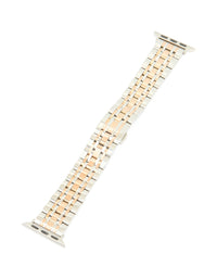 Mixed Metals Detailed Watch Strap 38/40/41 mm - link has visual effect only