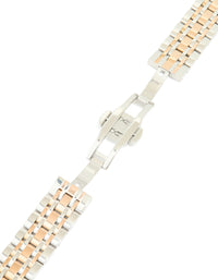 Mixed Metals Detailed Watch Strap 38/40/41 mm - link has visual effect only