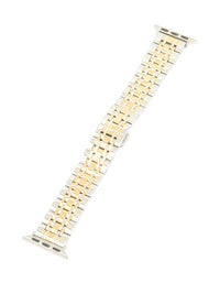 Mixed Metals Detailed Watch Strap 38/40/41 mm - link has visual effect only