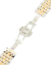 Mixed Metals Detailed Watch Strap 38/40/41 mm - link has visual effect only