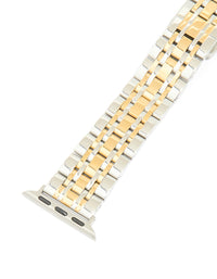 Mixed Metals Detailed Watch Strap 38/40/41 mm - link has visual effect only