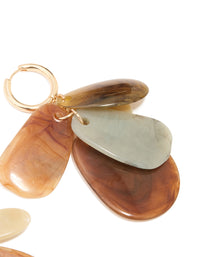 Gold Multicoloured Shell Chandelier Hoop Drop Earrings - link has visual effect only