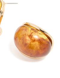 Smoky Acrylic Oval Stud Earrings - link has visual effect only