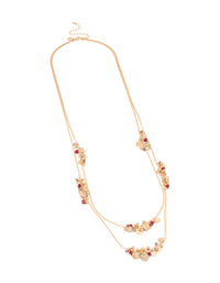 Gold Red Beaded & Coin Layered Necklace - link has visual effect only