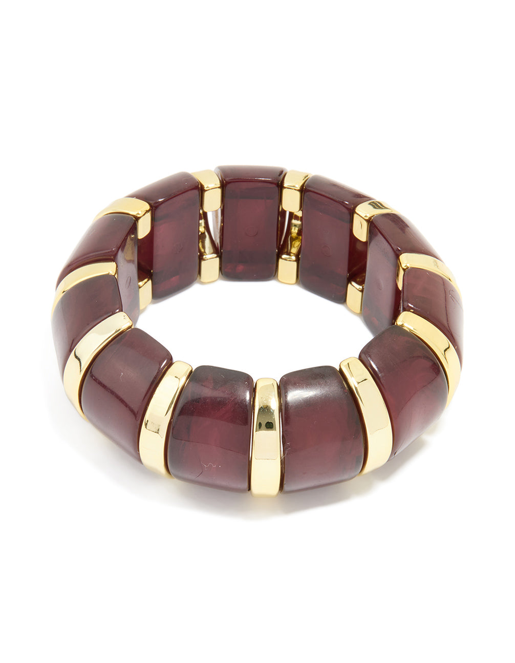 Gold Dark Red Acrylic Bangle