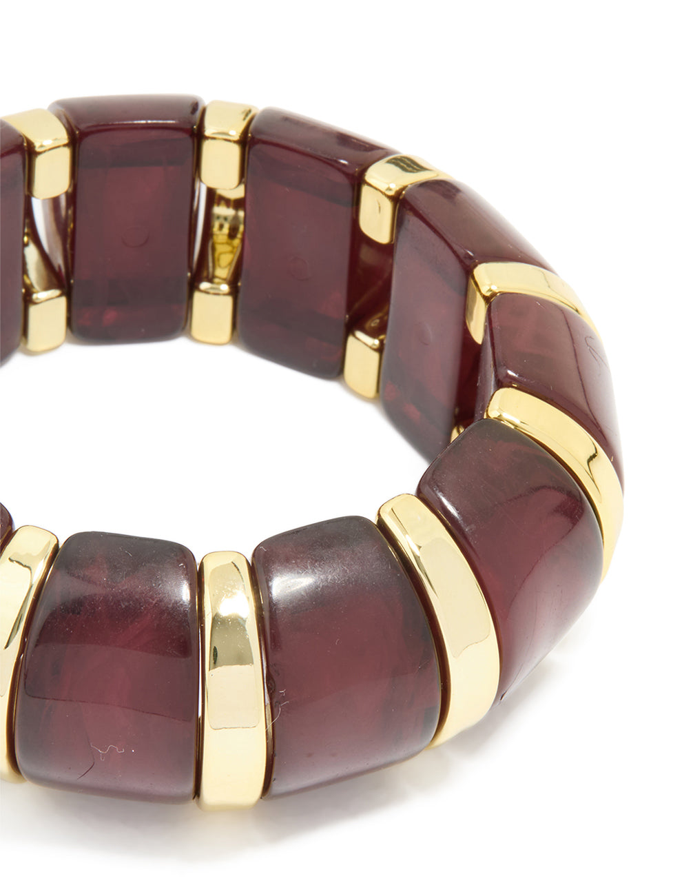 Gold Dark Red Acrylic Bangle