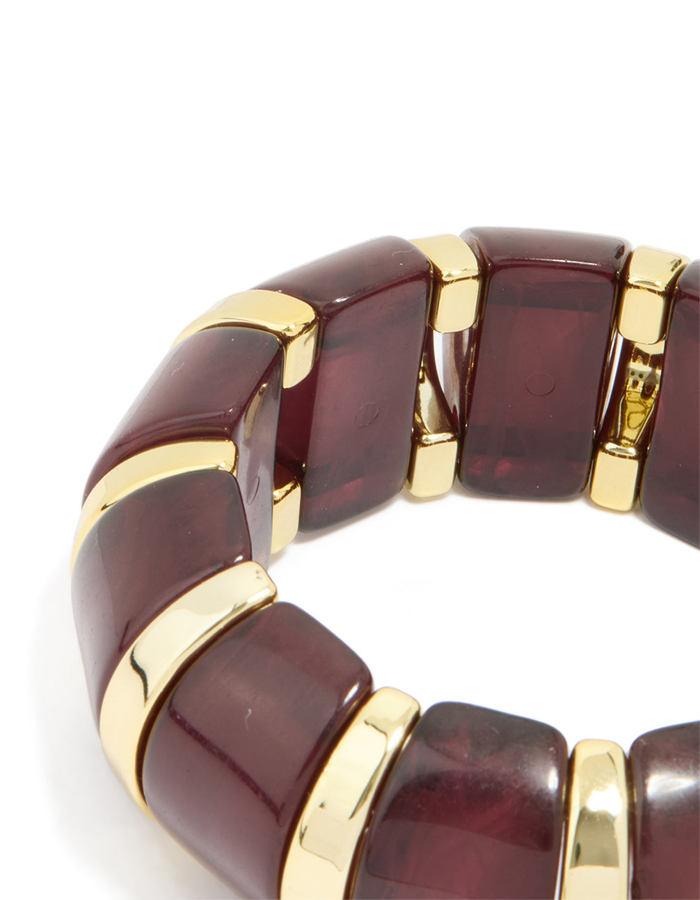 Gold Dark Red Acrylic Bangle